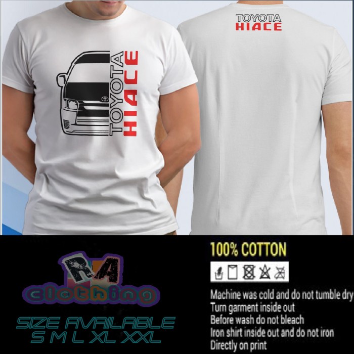 T-SHIRT BAJU TOYOTA HIACE KAOS OTOMOTIF TOYOTA HIACE VAN KAOS DISTRO RAC