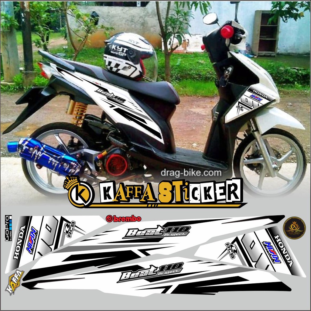 BEAT FI LAMA sticker striping stiker striping BEAT FI LAMA Desain stiker list putih