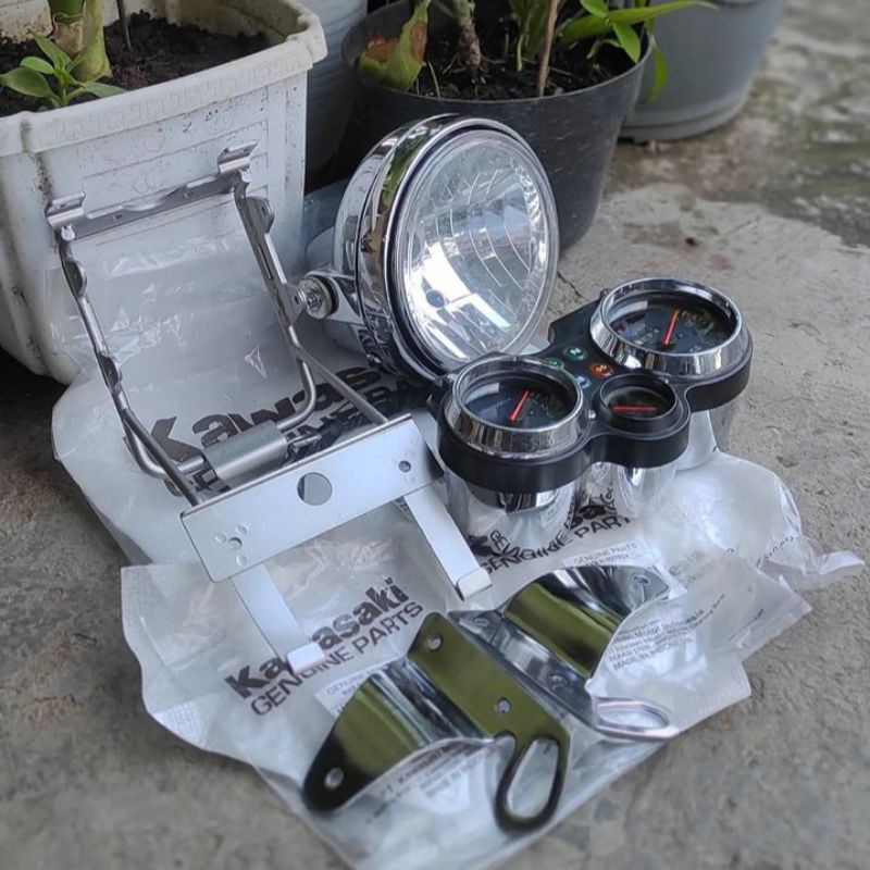 LAMPU DEPAN NINJA SS HEADLAMP NINJA SS BULAT CHROME KW SUPER