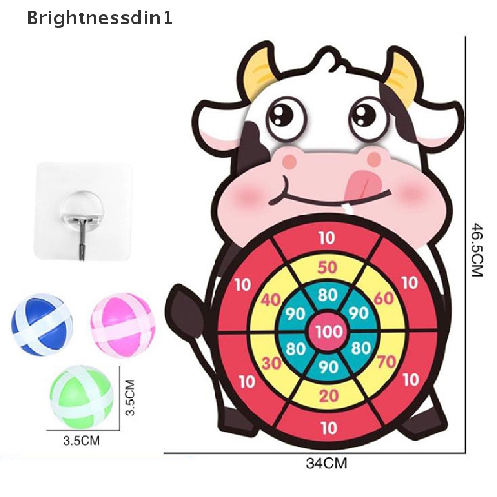 [Brightnessdin1] Target Lengket Bola Dartboard Kreatif Anak-Anak Lempar Pesta Olahraga Indoor Kain Mainan Butik