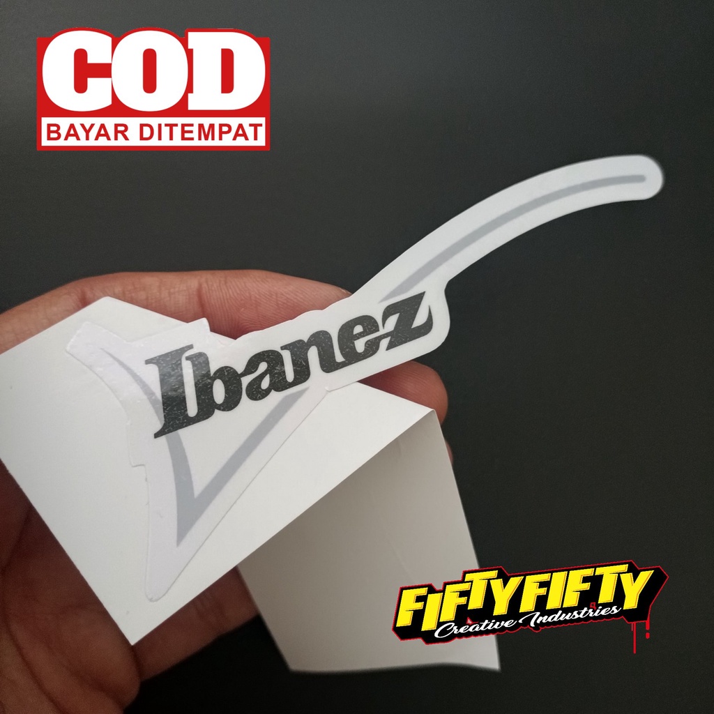 Stiker Print Cut IBANEZ Stiker Printing Laminasi Glossy Stiker Motor Mobil Helm Sudah Membentuk Pola Desain