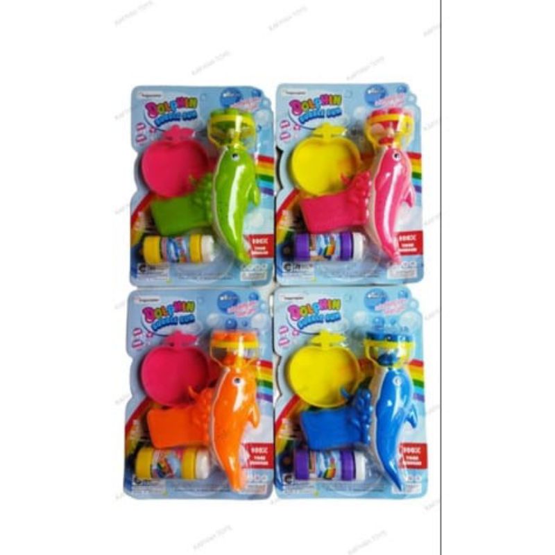 Mainan Dolphin Bubble Gun / Mainan Tembak Tembak Gelembung / Mainan Gelembung 5 Mata Gelembung Busa