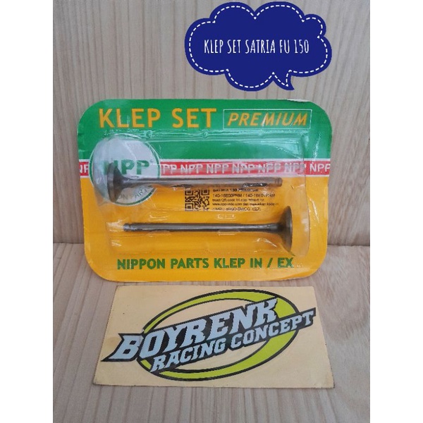 KLEP SET PAYUNG KLEP VALVE SET IN/EX SATRIA FU 150 NPP - BOYRENK SURABAYA