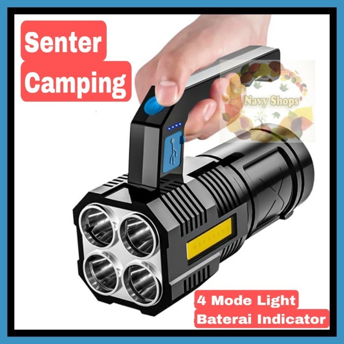 NA -SENTER LED SUPER TERANG CHARGE LAMPU CAMPING GAGANG COB 909