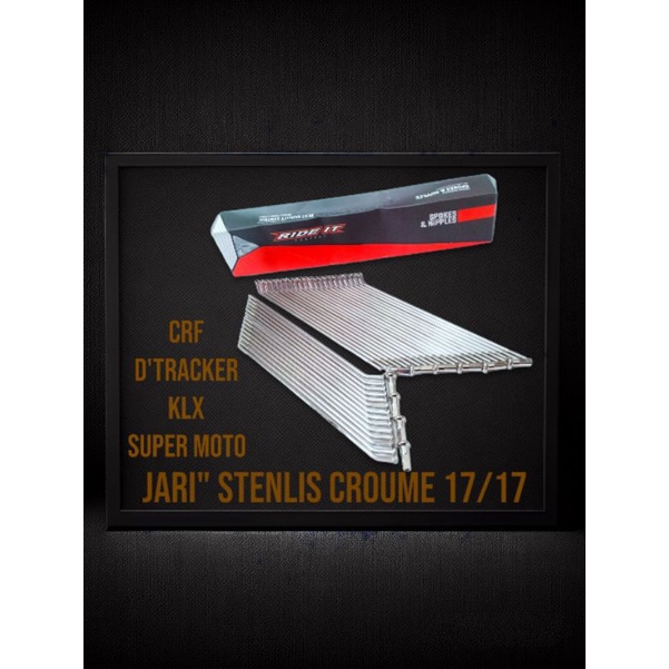 JARI JARI SUPERMOTO KLX ,D'TRACKER STAINLESS  UKURAN 17/17 ORIGINAL RIDE IT