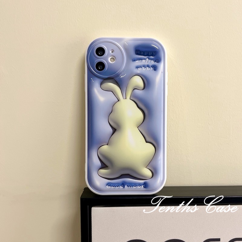 Kompatibel Dengan Samsung A14 A04e A54 A23 A33 A53 A73 A03 A03s A02 A12 A22 A52 A52s A72 A32 A51 A71 A50 A50s A30s A21s A31 A30 A20 M53 M32 M53 3D Vision Rabbit Phone Case Soft Cover