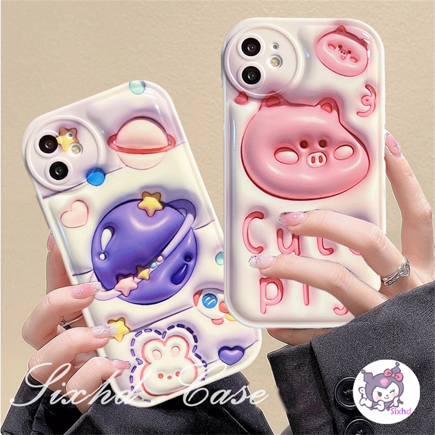 OPPO A78 A77s A95 A57 A55 A16 A15 A17 A17K A76 A96 A74 A54 A53 A33 A7 A5s A3s A15s A32 A31 A9 A12 A94 A93 A92 A77 A52 Reno 8T 8Z 7Z 6Z 5Z F11 3D Vision Third Dimension Ins Moon Phone Case