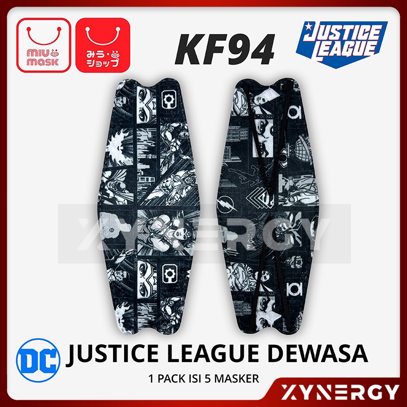 Masker MIU MASK Justice League KF94 Mask Dewasa (4Ply)