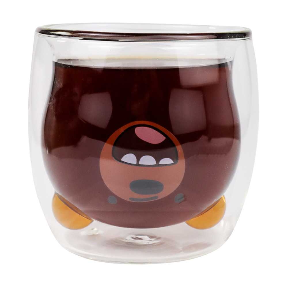 (BISA COD) FTIHSHP ASLESY Gelas Mug Animal Double Wall Glass Cute Bear 250ml - C8785