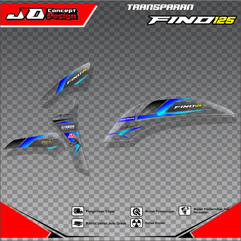 STRIPPING STICKER TERBARU TRANSPARAN FINO FI 125 CC LIST SIMPEL PELINDUNG BODY MOTOR