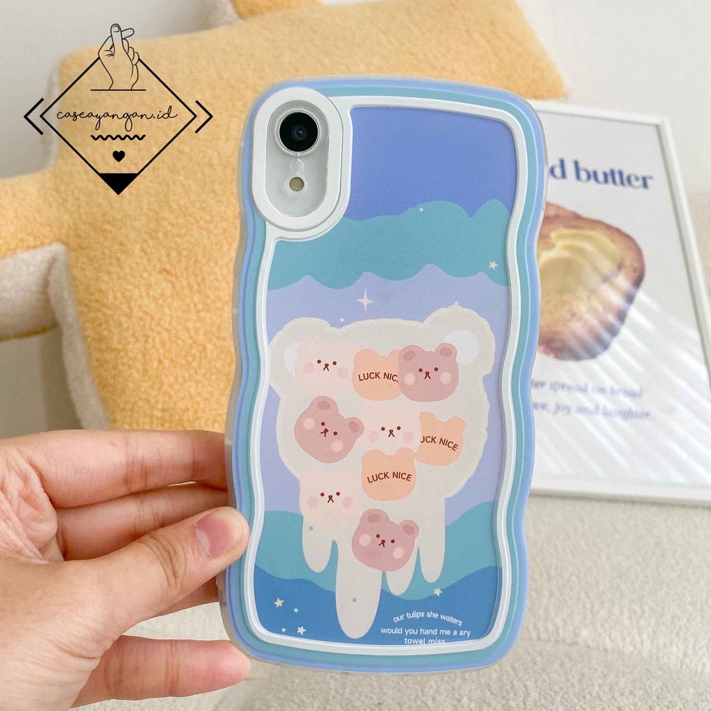 Water Bear for Iphone ( 7-14) Case 7 8 PLUS X XS XR 11 12 13 14 PRO MAX Casing Lucu Cute Beruang Bot