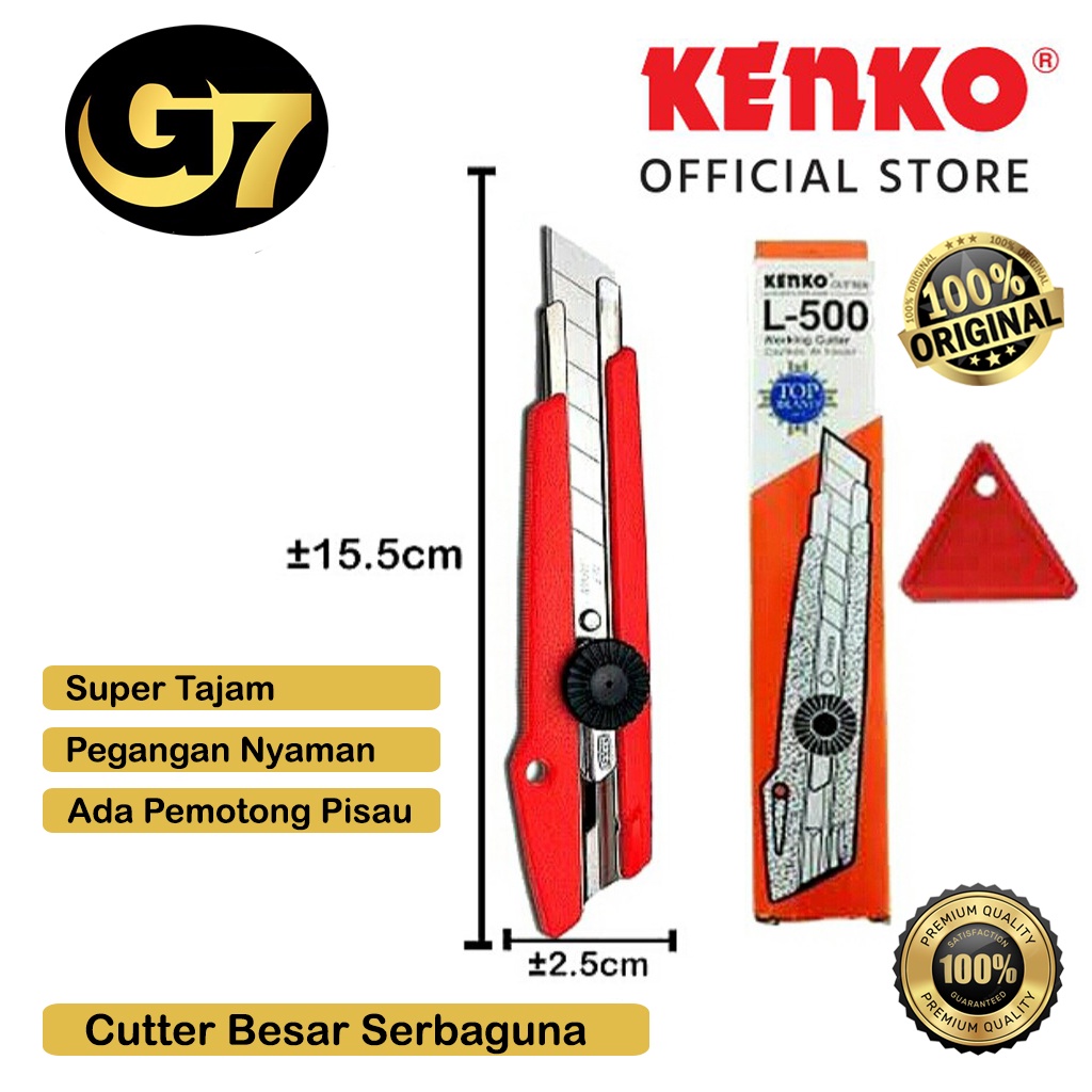 

Cutter Besar Kenko L500 Pisau Kater Super Tajam Untuk Potong Kertas Plastik Acrylic GRC Gypsum Cuter Serbaguna