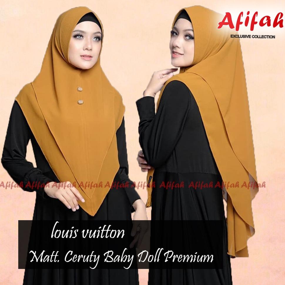 TERLARIS Khimar Syari JUMBO LV Ceruty 2 layer Instan Premium/Jilbab Lancip LV ceruty Langsung Pakai