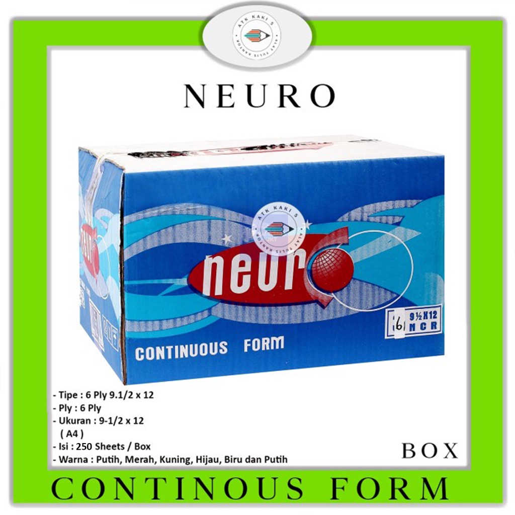 

NEURO - Continous Form K 6 Ply 91/2 x 12 - A4 - NCR - Box