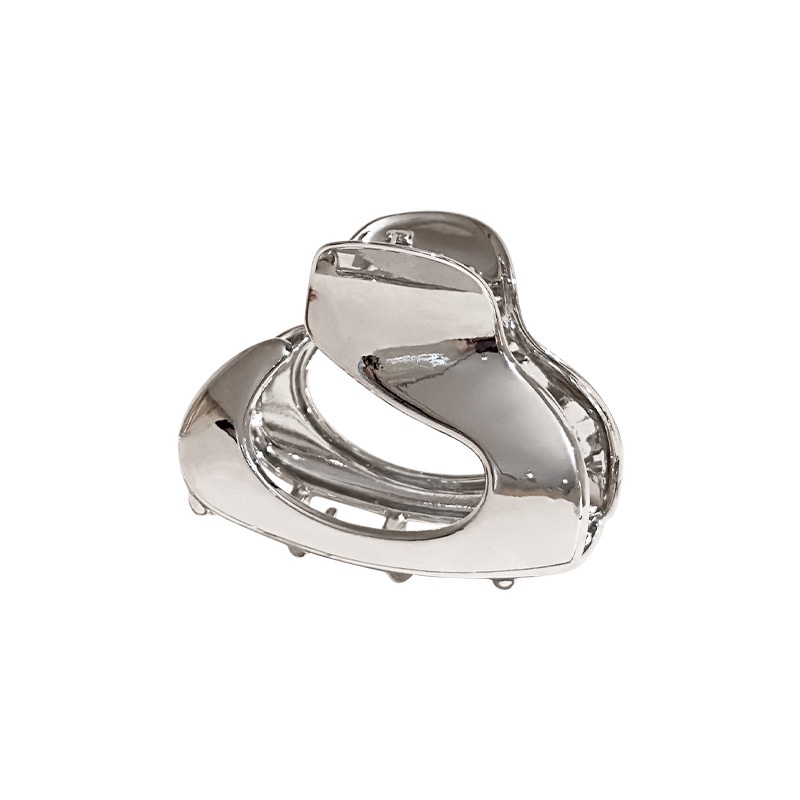 Klip Desain Frosty Style Sense Geometric Dish Hair Metal Hiu Untuk Wemen