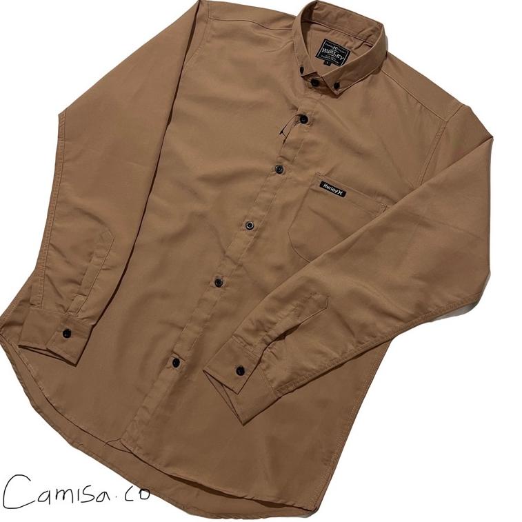 RECOMENDED KEMEJA POLOS PRIA LENGAN PANJANG WARNA MOCCA HEM PRIA KATUN LENGAN PANJANG PREMIUM QUALIT