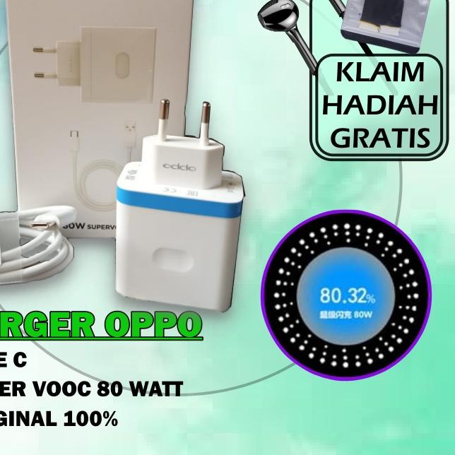 ➶ Charger Oppo Super VOOC 80 Watt / 65 Watt / 33 Watt / 20 Watt / 10 Watt Fast Charging Type C / Mic