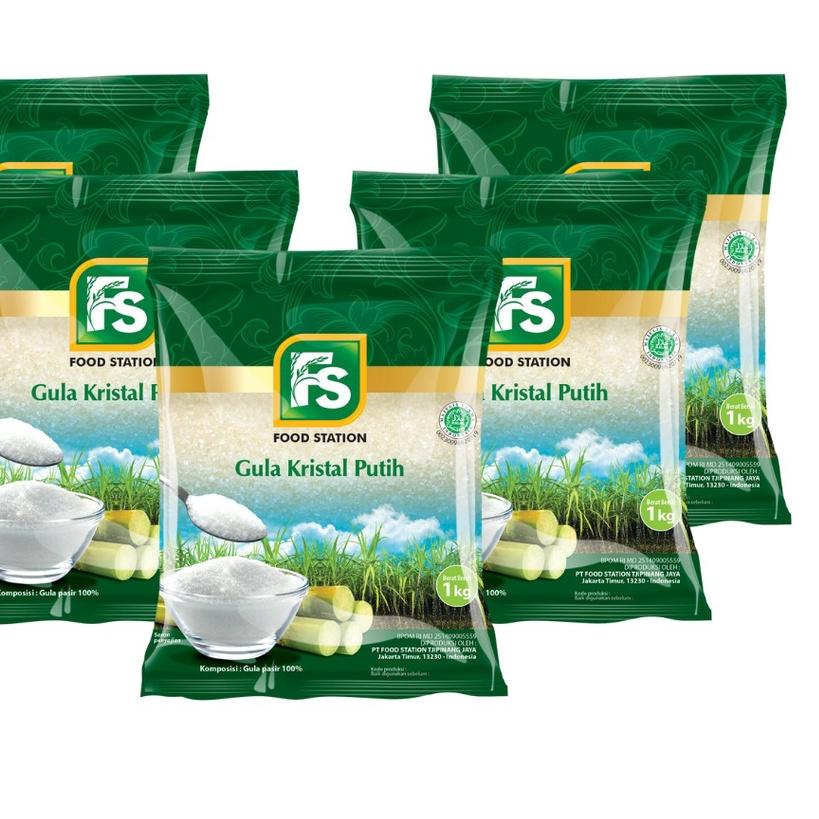

❄ Food Station -FS Gula Kristal Putih Hijau 1 Kg (5 Pcs) ➾