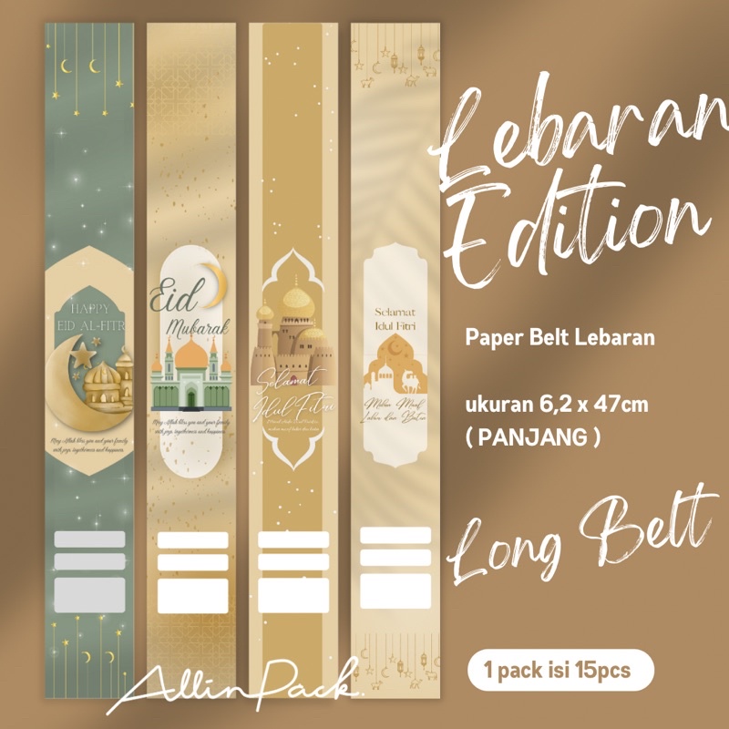 

isi 15 Paperbelt PANJANG Lebaran Idul Fitri Allinpack Paper Sleeve