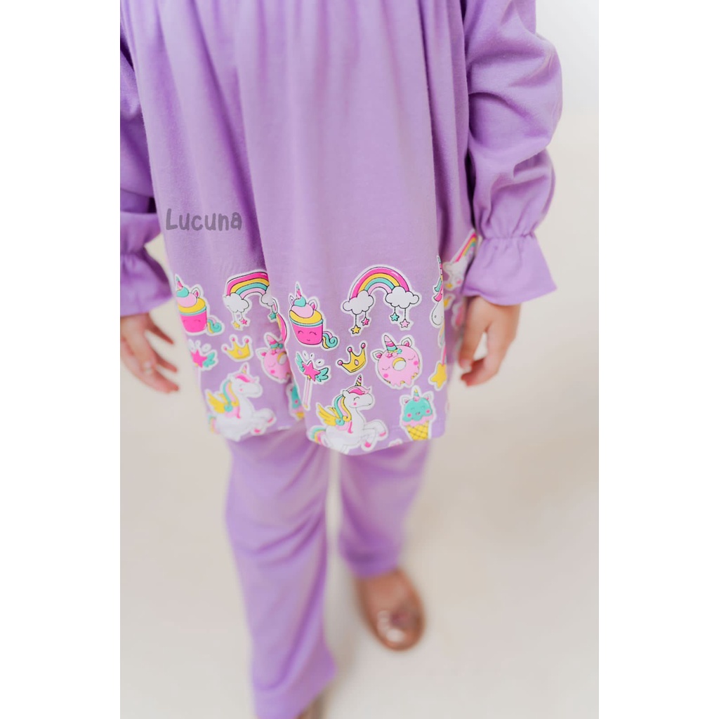 Lucuna Tunik Rania 2-10 Tahun Smilee Setelan Panjang Muslim / Tunic Raya / Setelan Panjang Lebaran Anak Perempuan CBKS P100