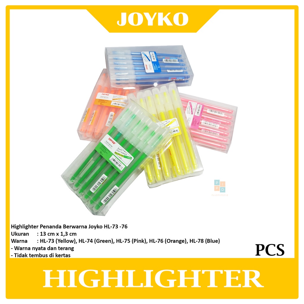 

JOYKO - Highlighter Marker HL-73 HL-74 HL-75 HL-76 HL-78 - Pcs