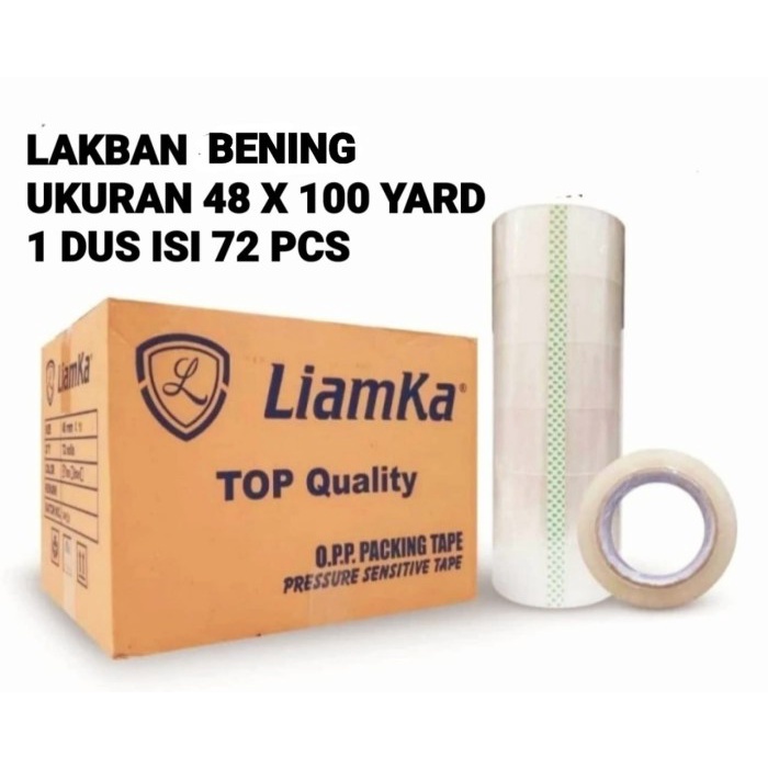

Lakban LIamka Ukuran 48mm X 100y Kemasan 1 Dus - Bening