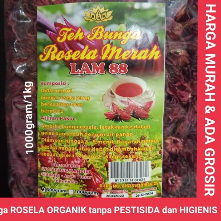 

❂ teh bunga rosela merah kering 1 kg ☏