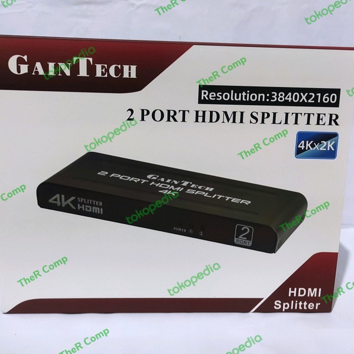 HDMI Splitter 2 Port Gaintech adaptor Spliter