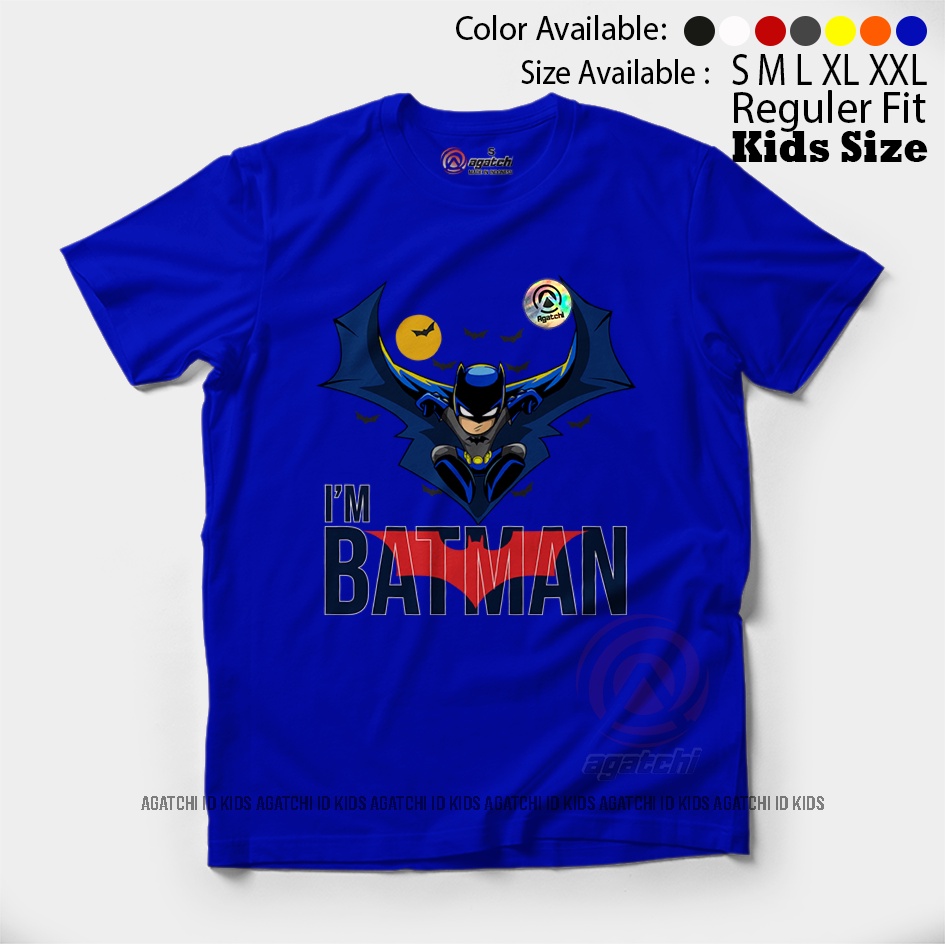 Baju Kaos Atasan Anak Laki - Laki Agatchi Motif Batman V2