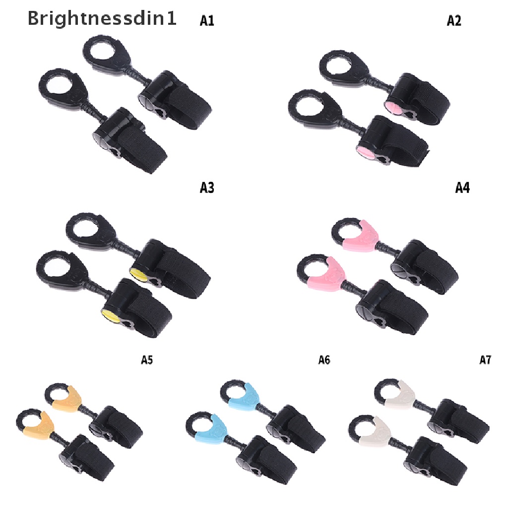 [Brightnessdin1] 2pcs Pengait Tali Gantungan Stroller Bayi Kartun Beruang360° Rotatable Stroller Hook Butik