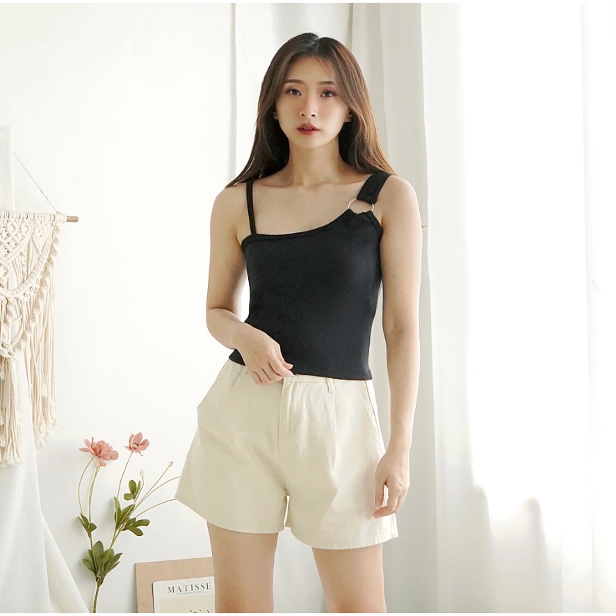 CAVALU Korean Knit Tank Top One Shoulder Top Korea Rajut Baju Atasan Wanita 226