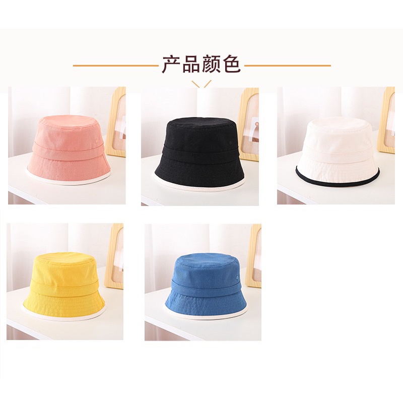 6-20 bulan Topi Bucket Anak Import Plain Line