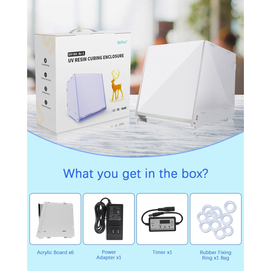 Sunlu UV Resin 3D Printing Curing Box Kit