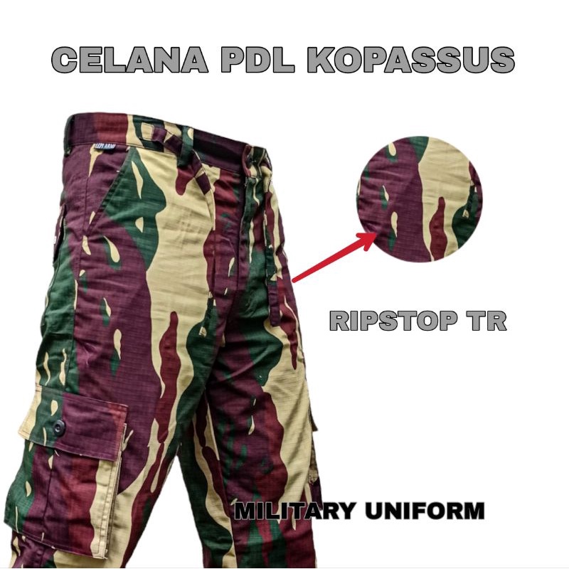 CELANA PDL ARMY CELANA PANJANG LORENG BAHAN TWIL