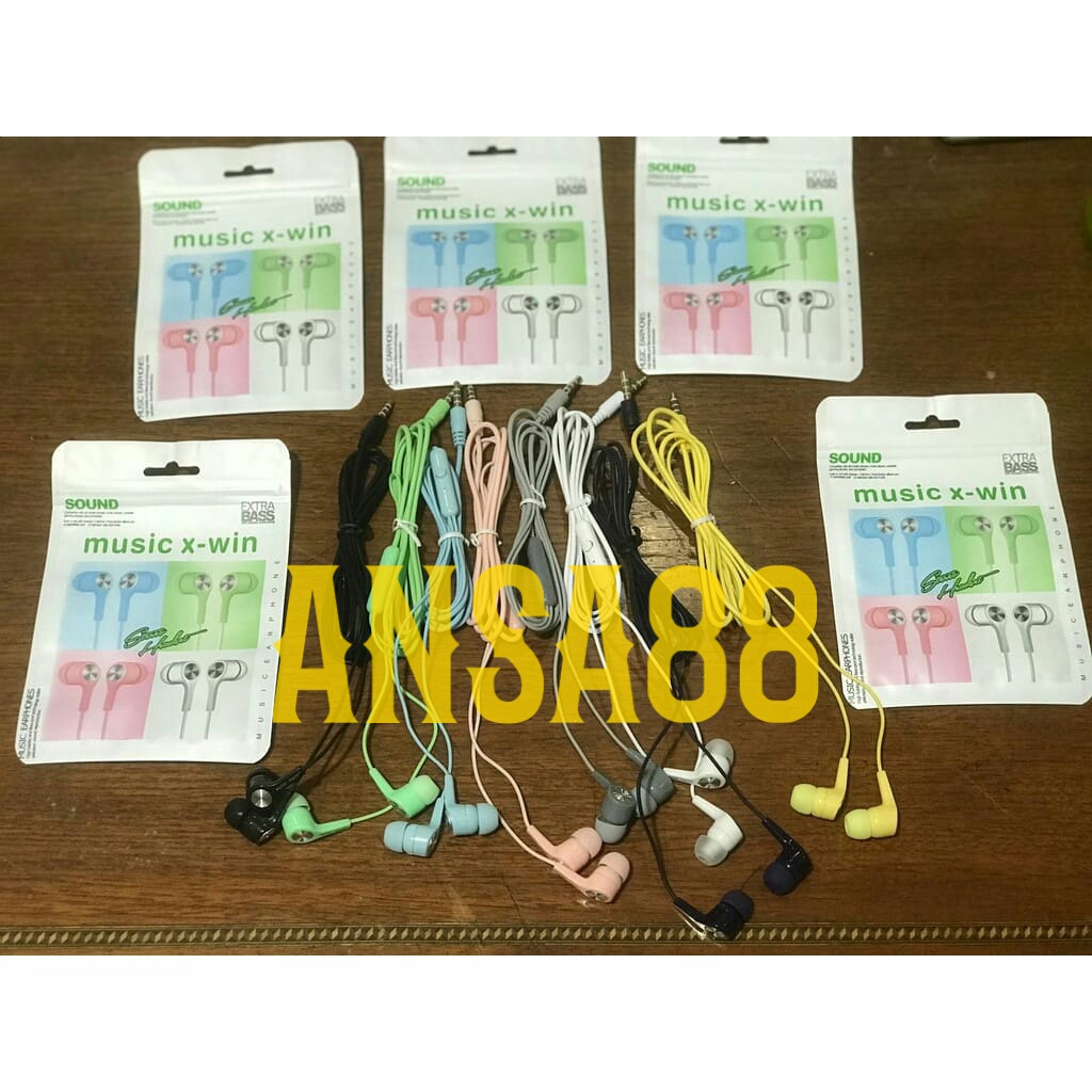 Handsfree U19 macaron handsfree bass warna warni earphone macaron super bass