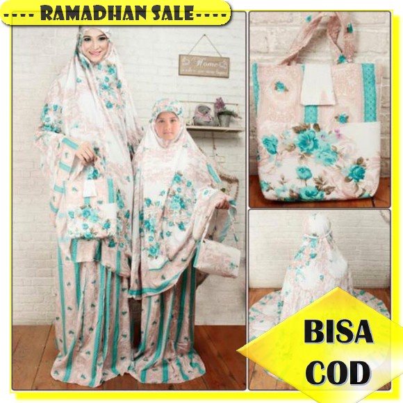 Mukena Couple Ibu Dan Anak Rayon Cemara Abs / Mukena Kapel Ibu Dan Anak 3-8 Tahun Mukena Couple Ibu 