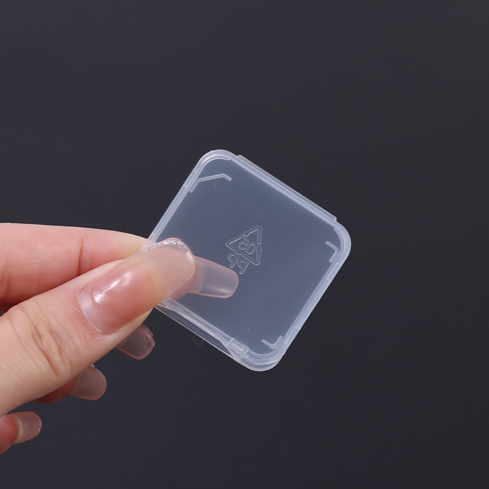 1/10pcs Transparan Standar SD Card Case Tahan Debu SD Memory Card Protector Mini Portable Bening SDHC Card Tempat Penyimpanan