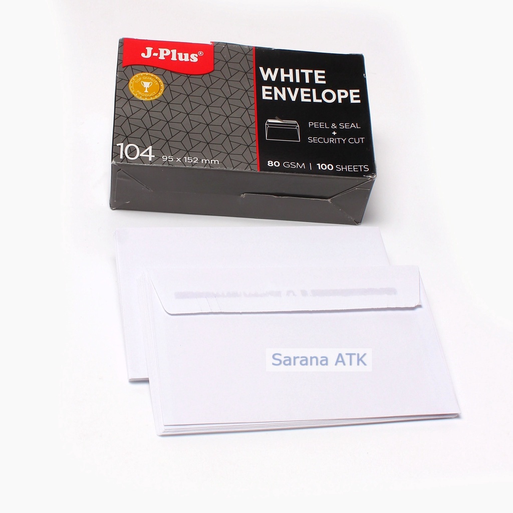 

JPLUS Merah - Amplop Ukuran 104 Peel & Seal Pack