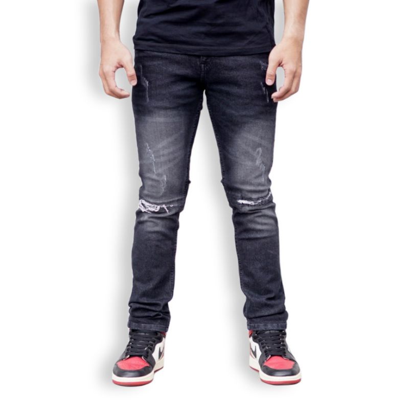 Wisdom Denim Pants Slimfit Wisker Ripped Aksen Selvedge Original