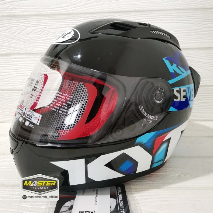 Terlaris Helm Kyt Rc7 Rc-7 Rc Seven Motif Seri #19 Black Blue Glossy