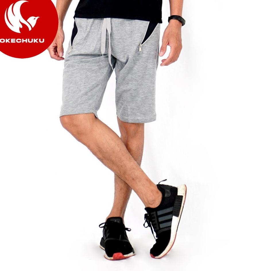 ➲ OKECHUKU Celana Pendek Jogger Joger Pria Selutut / Sedengkul Sweatpants - Jacque ◙