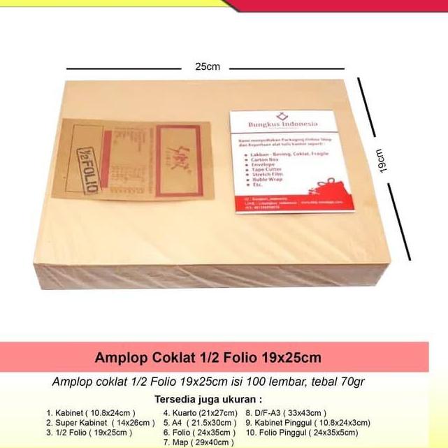 

Ready Surprise Amplop Coklat 1/2 Folio ( 19x25cm )
