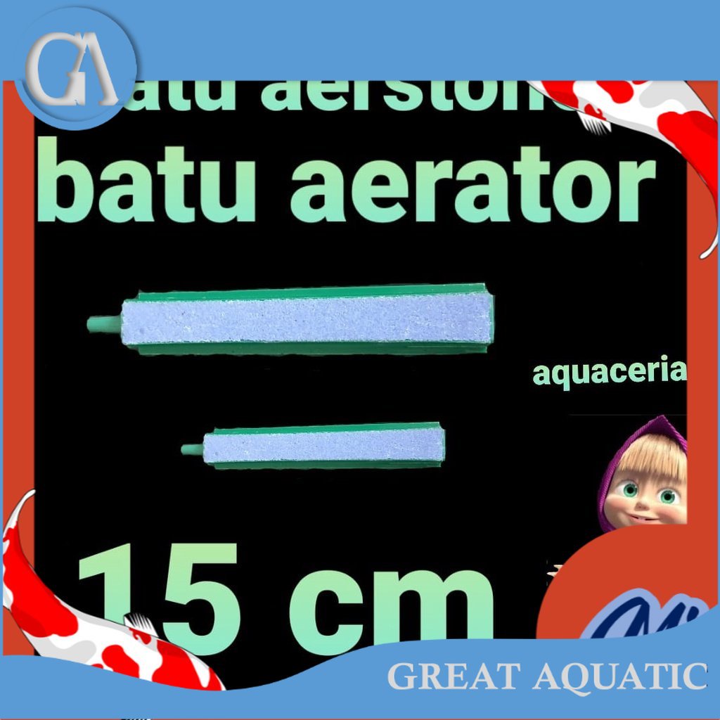 batu aerator aquarium kolam batu gelembung panjang 15 cm ori