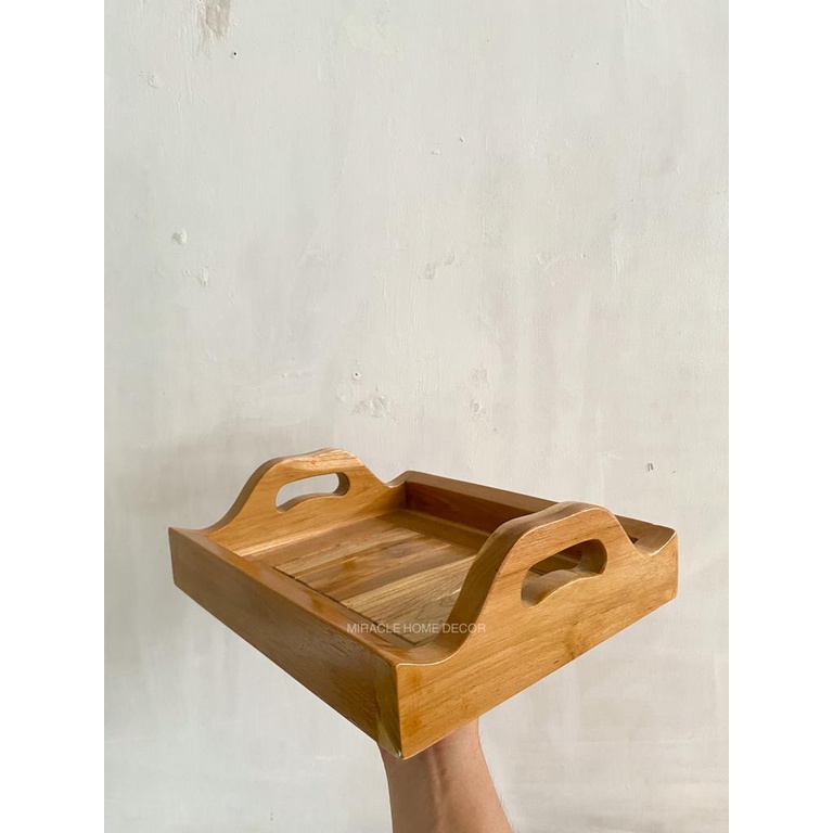 tray handle kayu jati - tatakan kayu jati