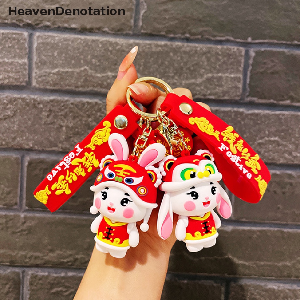 [HeavenDenotation] Kartun Tang Gaya Kelinci Hewan Boneka Gantungan Kunci Perempuan Lucu Tang Gaya Kelinci fashion Pasangan Kunci Rantai Tas Liontin Hadiah HDV