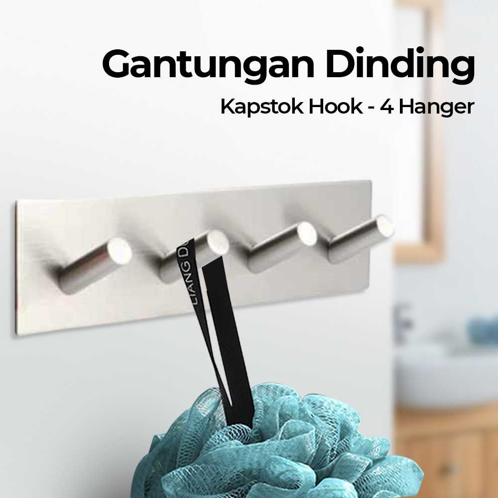 (BISA COD) FTIHSHP KHGDNOR Gantungan Dinding Kapstok Hook Hanger 4 Hanger - MT30