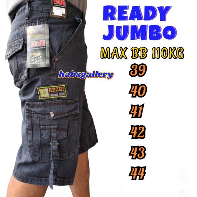 Terbaru CELANA CARGO PENDEK PRIA DIBAWAH LUTUT BAHAN SEMI JEANS SIZE 27 - 44