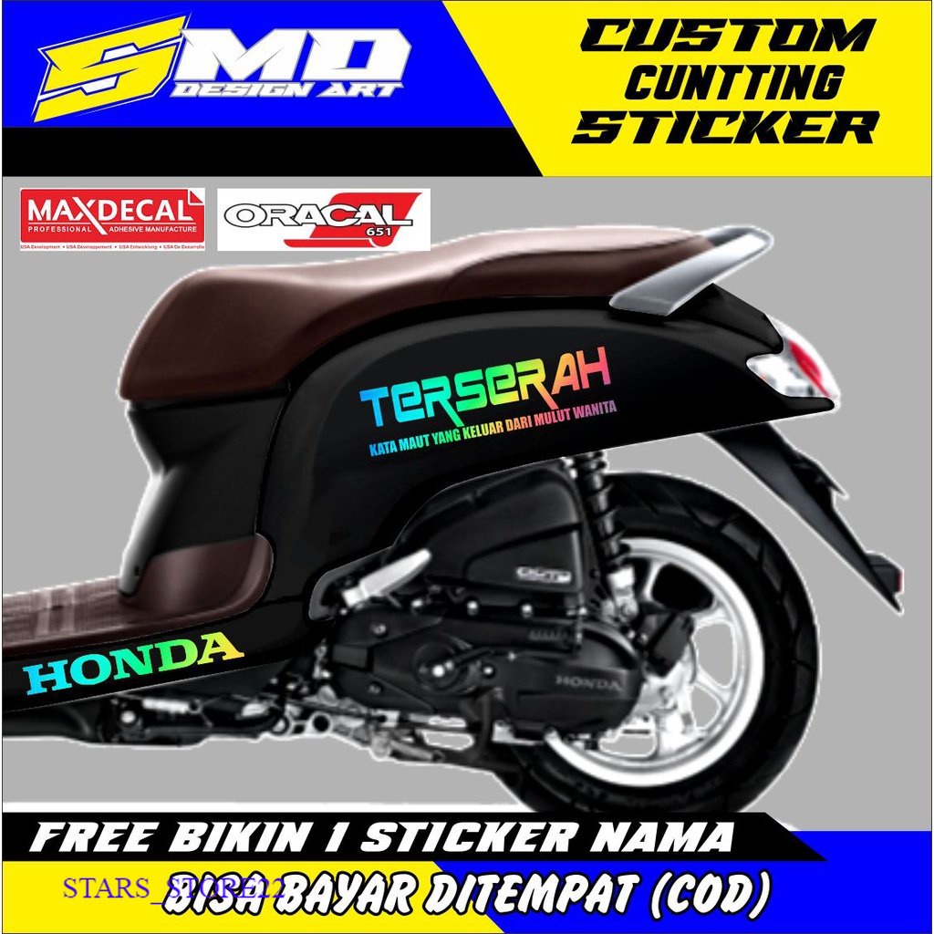 CUTTING STICKER TERSERAH SCOOPY KATA MAU DARI WANITA ALL MATICK PREMIUM MURAH
