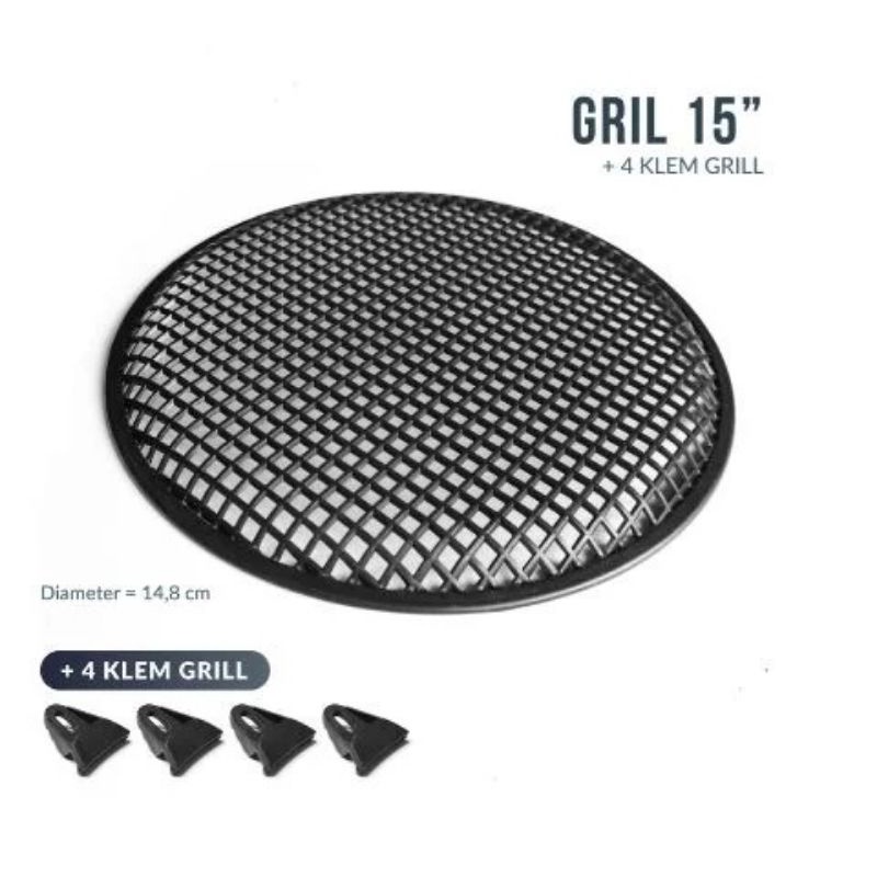 Gril speaker plastik bulat 15 inch