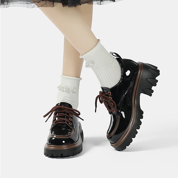 FD Sepatu Wanita Import Docmart Shoes Sepatu Oxford Boots Cewek Korean Style KI-056